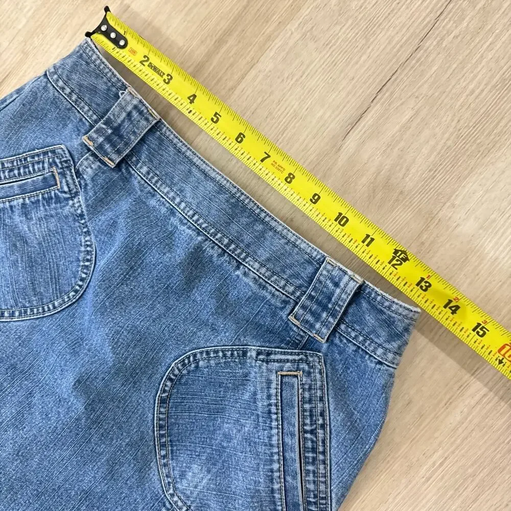 LOFT Denim Mini Skirt Patch Pocket Y2K 90s Casual Jean Skirt Size 2